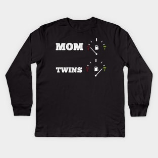 Funny mom mother twins baby family gift idea Kids Long Sleeve T-Shirt